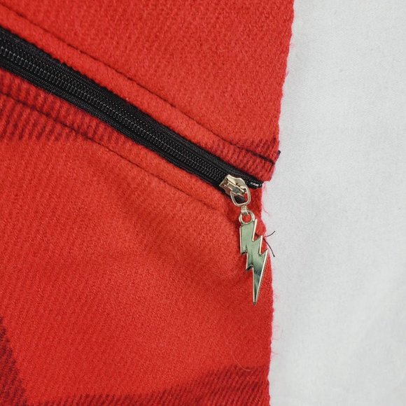 Betsey Johnson Buffalo Plaid Infinity Scarf Red Black - Picture 2 of 4